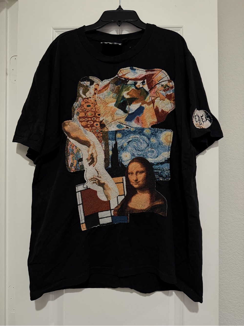 Rebel Vengeance Unisex XXL Art Collage Tapestry Graphic Black T-Shirt